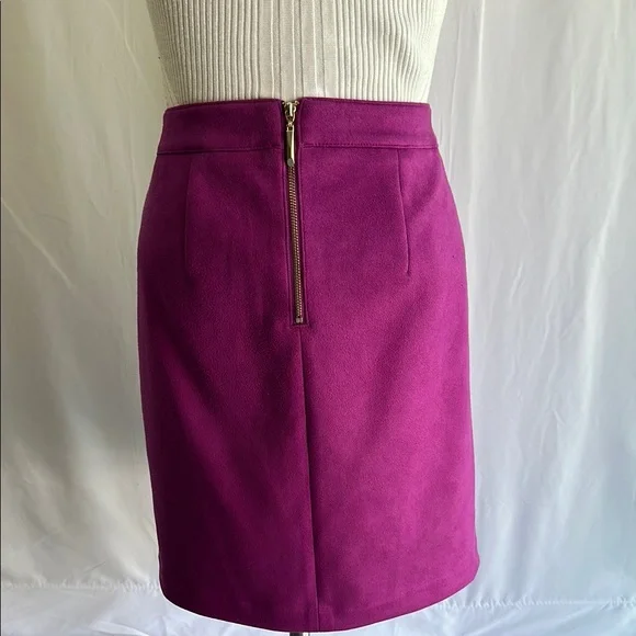 Faux Suede Fuchia Women's Boot Skirt - Picture 4 of 5